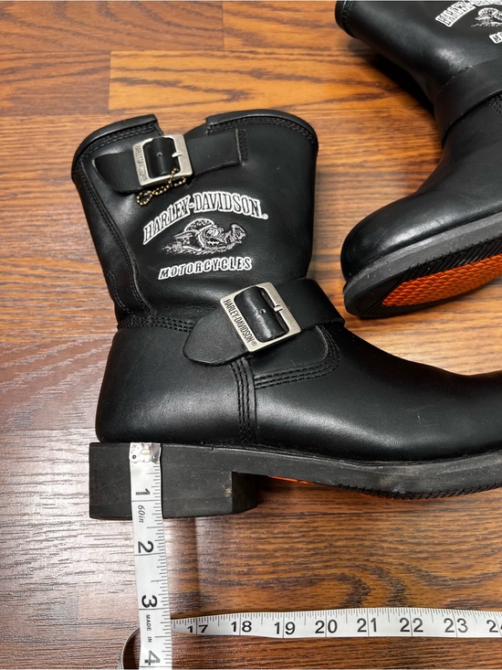 Harley-Davidson Black Leather Boots with Hog Embroidered design size Men’s 8 main image 2